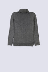 Grey Men's Mock Neck Sweater